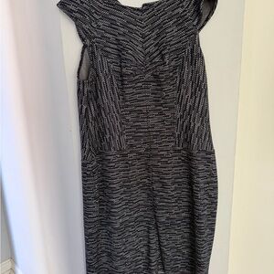 Ann Taylor Black and White Textured Dress (knee length)